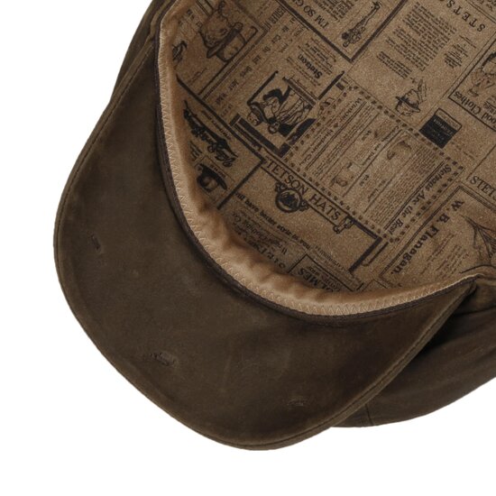 stetson newsboy cap hatteras oily goat suede dark brown