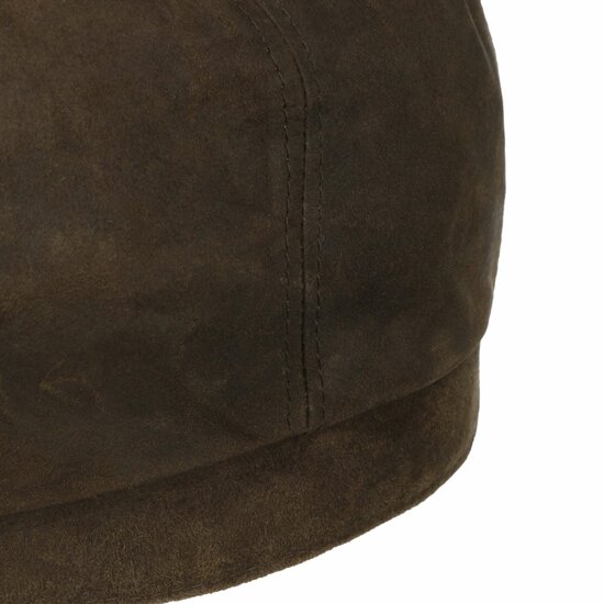 stetson newsboy cap hatteras oily goat suede dark brown