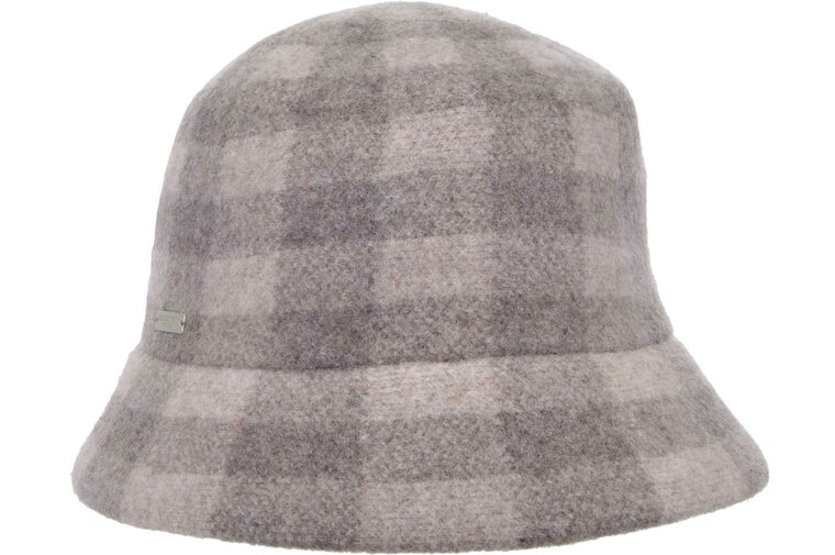 seeberger bucket hat gingham wol nutria sand