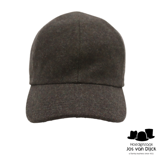 wigens baseball classic cap met oorklep wol olive melange