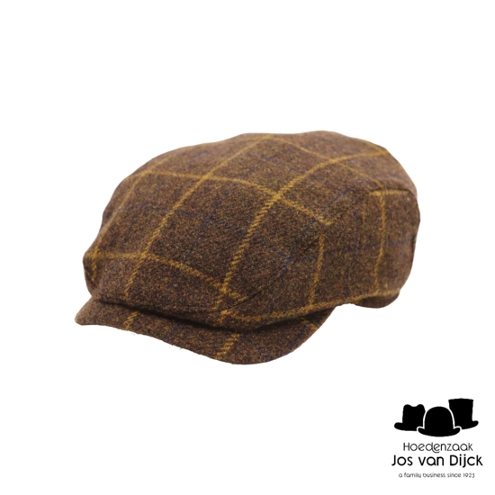 wigens ivy contemporary cap wool tartan earflaps dark brown