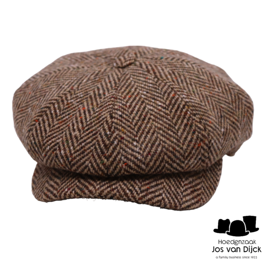 wigens newsboy retro cap magee wool herringbone light brown