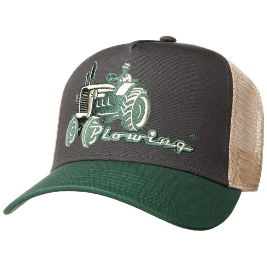 lierys trucker cap plowing tractor mesh cotton darkgreen 