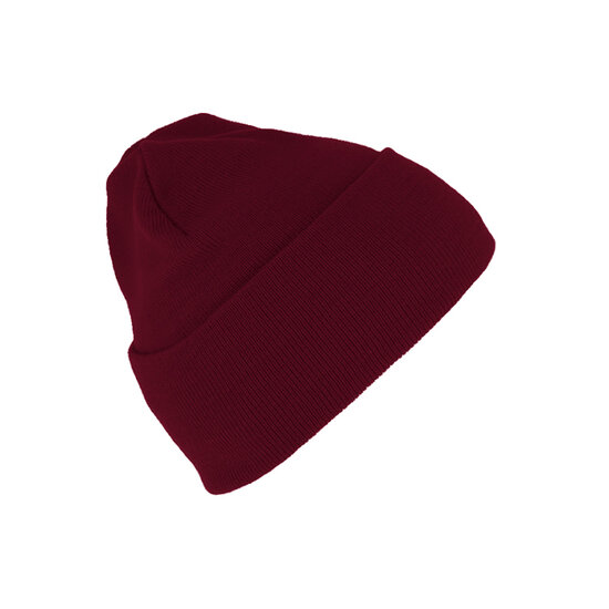 fiebig beanie muts duurzaam gebreid po mix bordeaux 