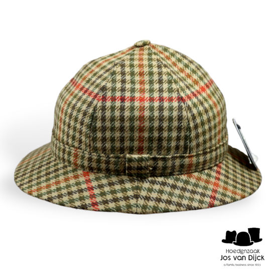 City Sport Tweed Deerstalker Scheerwol Pied de Poule Groen Rood