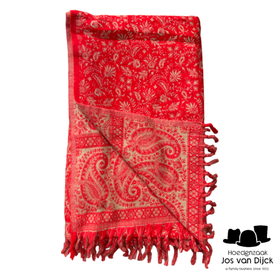 onkar tibetan blanket scarf yak wolmix flame red 