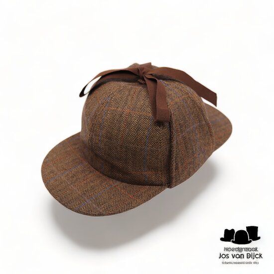 alfonso deste deerstalker sherlock wol visgraat beige 