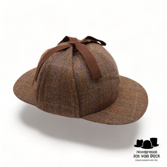 alfonso deste deerstalker sherlock wol visgraat beige 