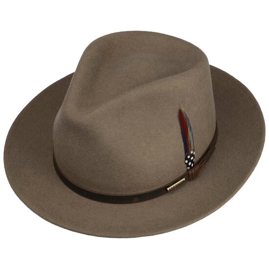 stetson fedora monochrome woolfelt fudge beige