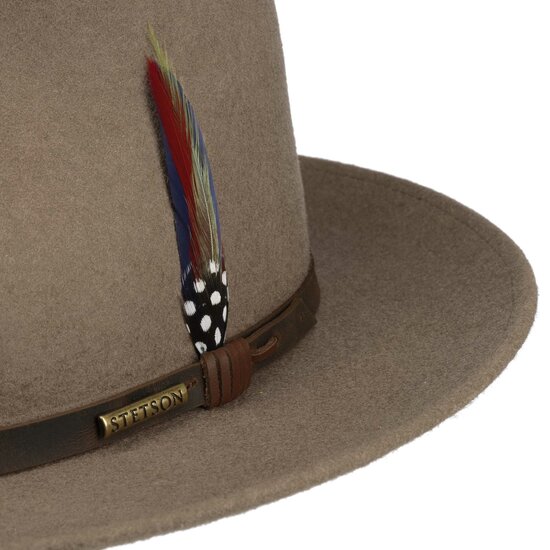 stetson fedora monochrome woolfelt fudge beige