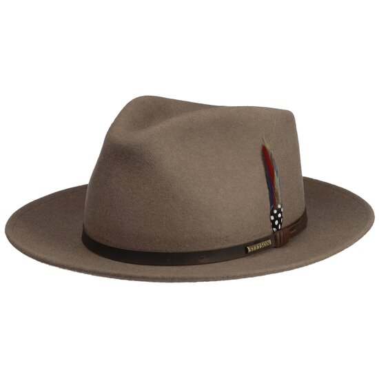 stetson fedora monochrome woolfelt fudge beige