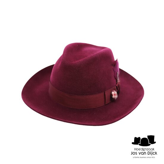 panizza bespoke fedora haarvilt burgundy dapper 