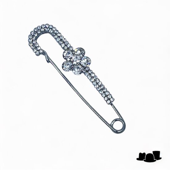 hoedenbroche strass cane and flower