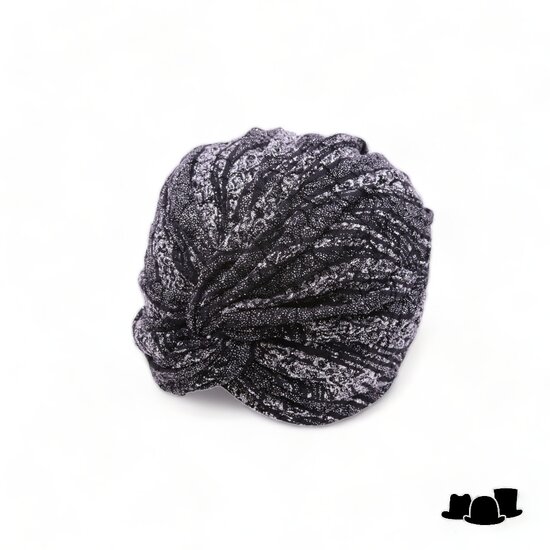 jos van dijck turban lurex black and silver