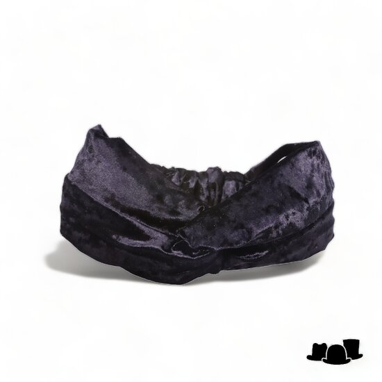 jos van dijck hoofdband velvet wet look black