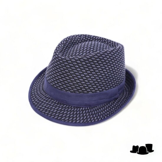 jos van dijck trilby wolmix suedine navy argyle