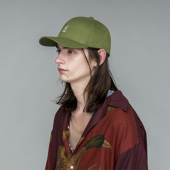 kangol baseball cap flexfit wool olive