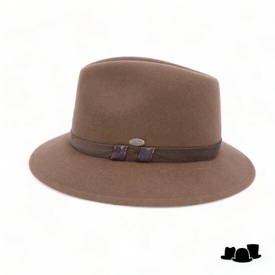 mayser punta fedora met oorklepen wolvilt camel