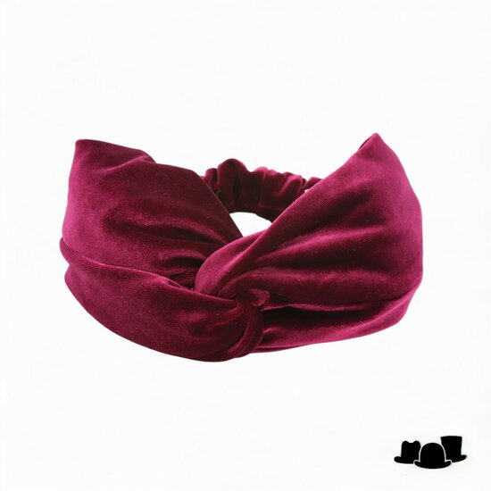 jos van dijck hoofdband velvet bordeaux rood