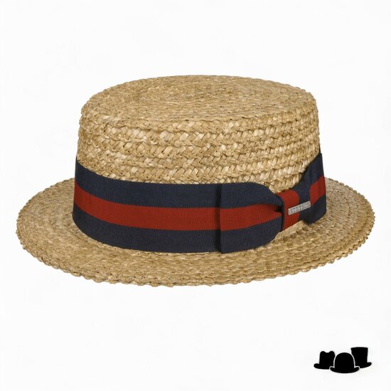 stetson boater whear straw natural