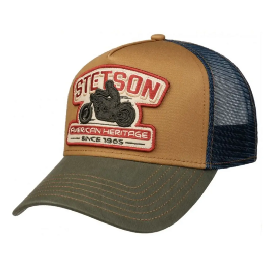 stetson trucker cap motorcycle tan olive