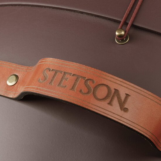 stetson hat box dark red