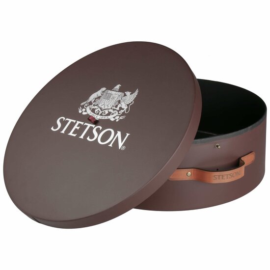 stetson hat box dark red