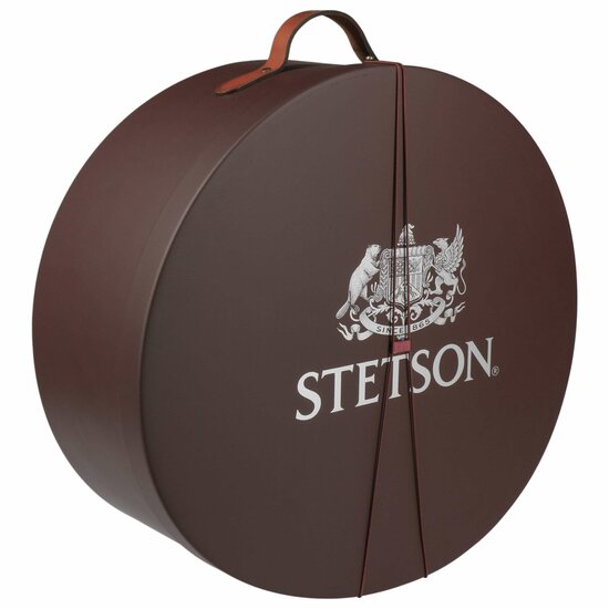 stetson hat box dark red