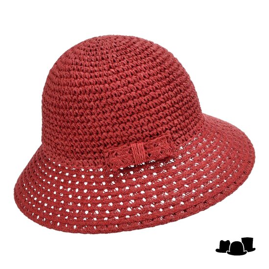 seeberger cloche strik papierstro ruby red