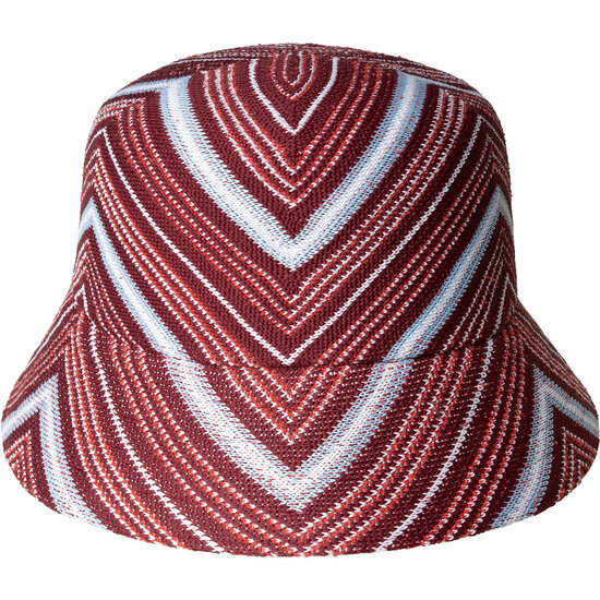 kangol bucket hat acryl mix diagonal stripes cranberry