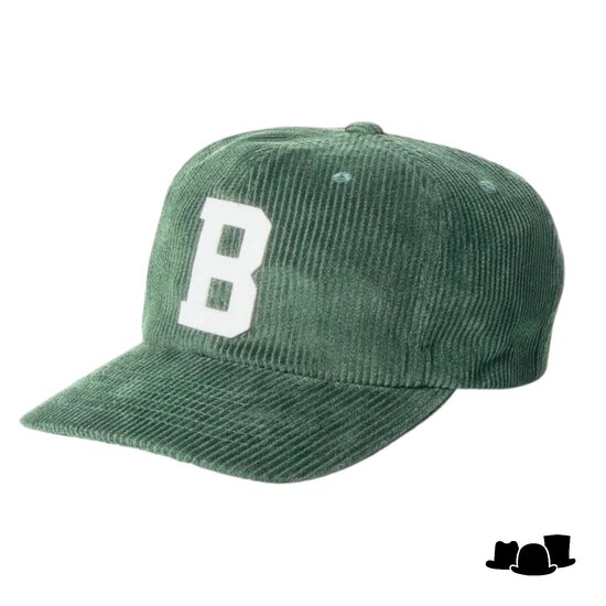 brixton big b mp baseball cap cord emerald