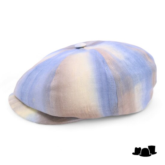 alfonso deste ballonpet kyoto linnen tie dye beige blauw