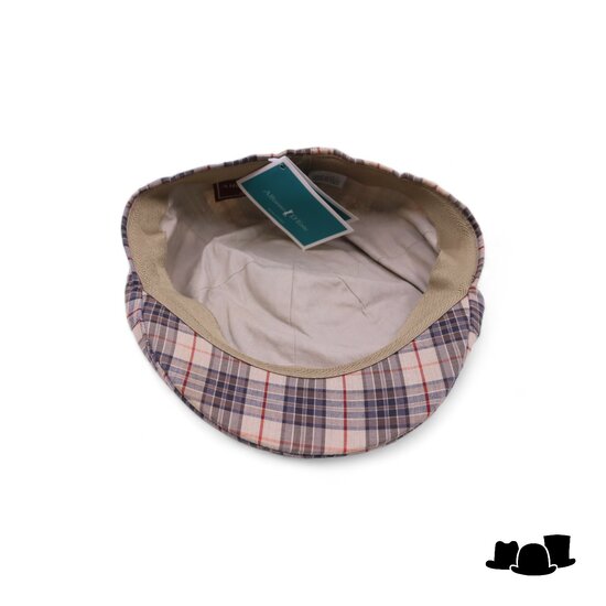 alfonso d este ivy flatcap katoen beige bruin ruit