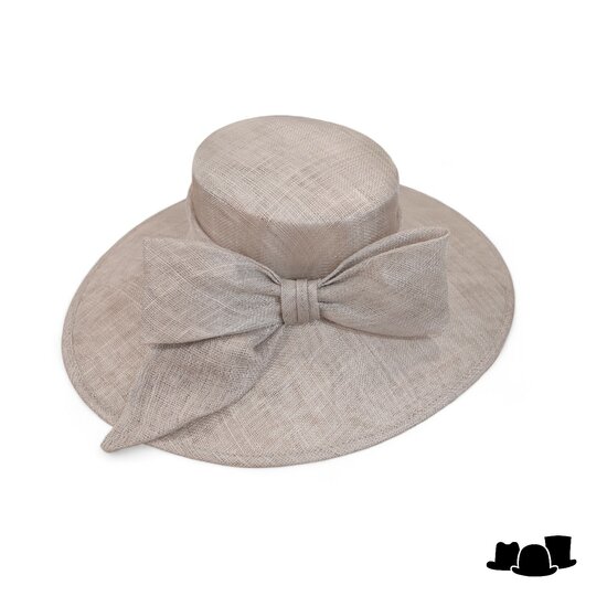 maddox occasion hat asymmetric sinamay bow almond