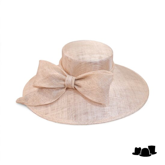 maddox occasion hat asymmetric sinamay bow champagne