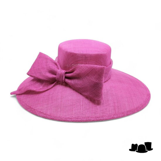 maddox occasion hat asymmetric sinamay bow magenta