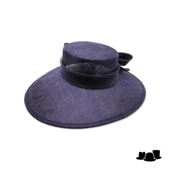 maddox occasion hat asymmetric sinamay bow navy