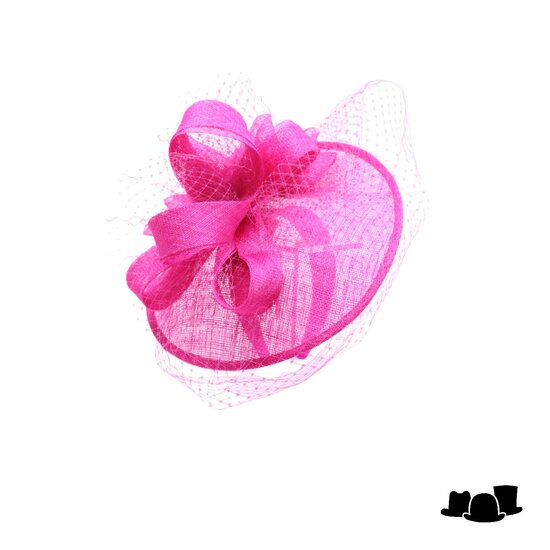 bedacht fascinator ines krullen sinamay en voile magenta