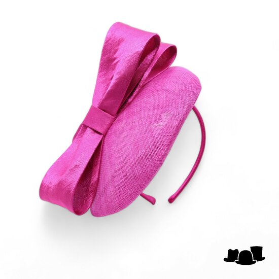 maddox fascinator dopje strik sinamay satin magenta