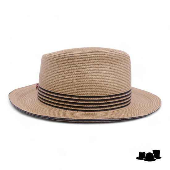 bedacht zomer fedora josie papiermix camel zwart