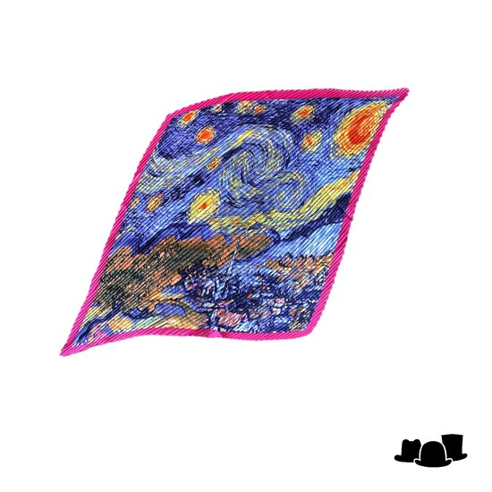 onkar neckerchief plisse satijn blue and pink