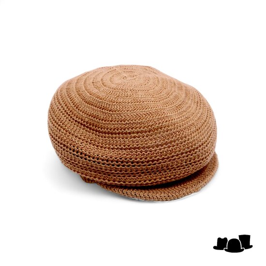 seeberger ballonpet crochet linnen nut brown