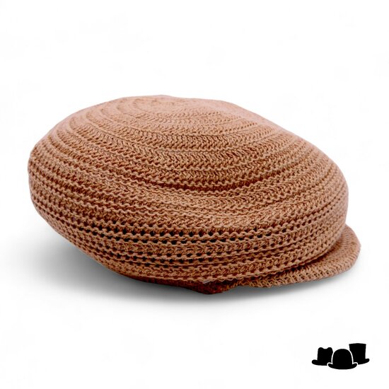 seeberger ballonpet crochet linnen nut brown