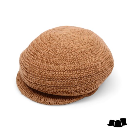 seeberger ballonpet crochet linnen nut brown