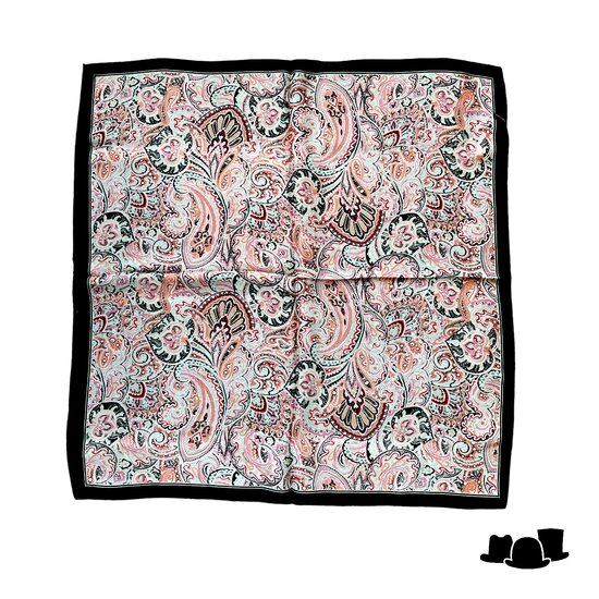 onkar neckerchief paisley black and pink