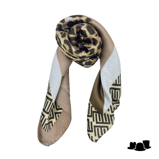 onkar neckerchief animal print sjaal bruin