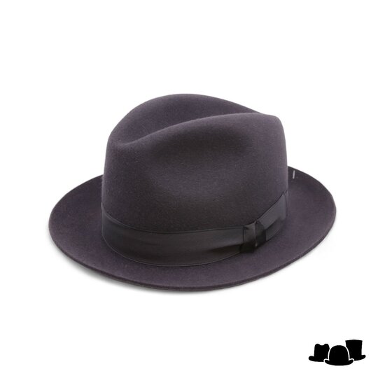 baldini fedora classico gesneden rand antraciet