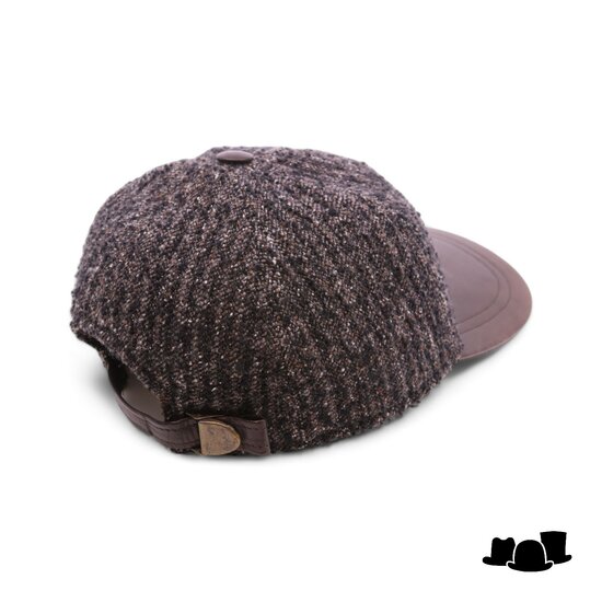 alfonso deste baseball cap zwart met afwerking bruin