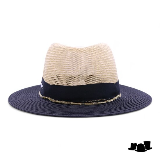 seeberger fedora two tone chain linen black