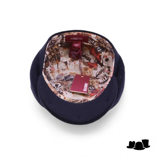 alfonso deste kyoto newsboy cap cashmere wolmix navy